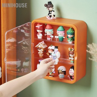 MiniHouse Giá đỡ lưu trữ búp bê Đồ chơi nhỏ Hình hộp trưng bày Hộp đựng có nắp che bụi trong suốt