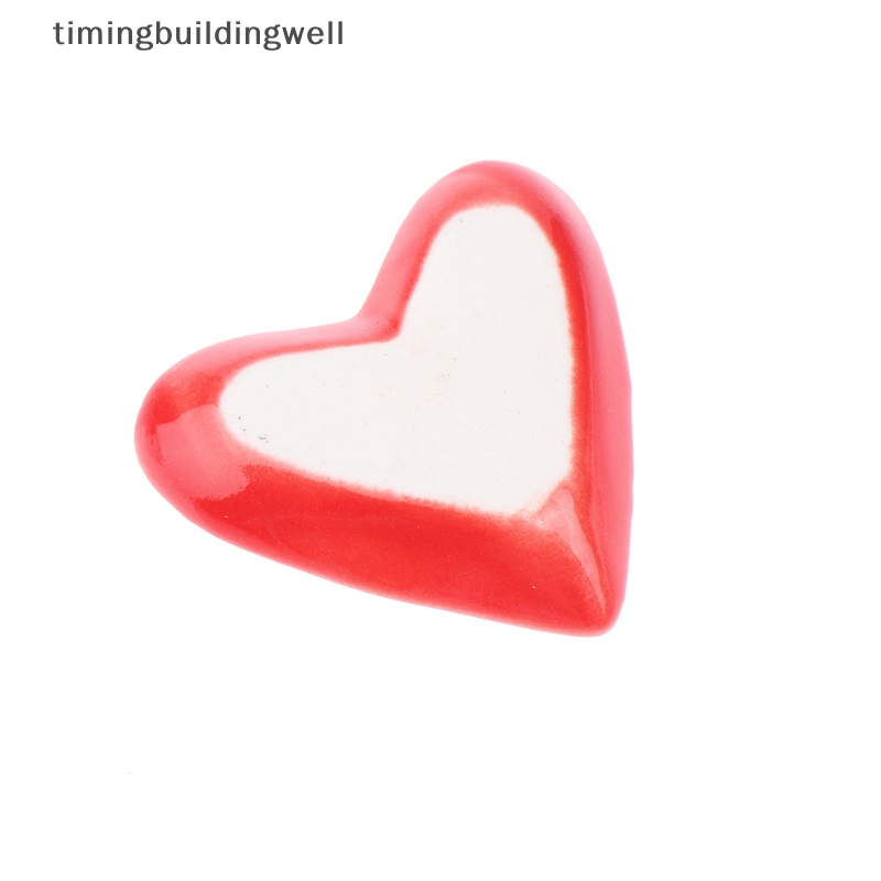 Twvn 4 cái / bộ doll house mini kitchen cutlery ceramic heart-shaped plate tableware set qdd