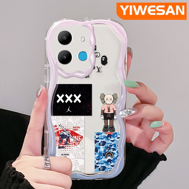 For infinix smart 6 hd smart 6 plus smart 7 case fashion trend cool robot street graffiti motif clear casing creamy texture vỏ điện thoại vỏ bảo vệ