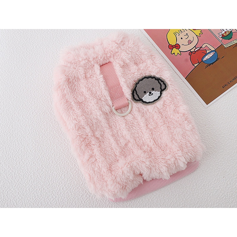 Autumn winter belt traction ring buckle phong cách mới dễ thương con chó cơ thể nhỏ yorkshire con chó nhỏ hai chân áo khoác bông dễ thương