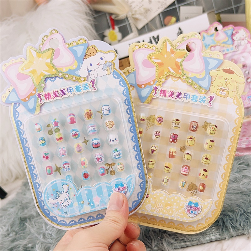 Sanrio nail art sticker phim hoạt hình dễ thương kuromi nail painting stickers cho bé gái
