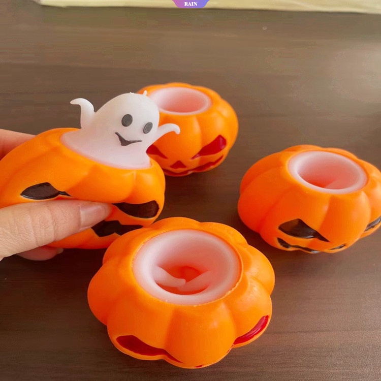 Vui nhộn pumpkin ghost bóp đồ chơi người lớn trẻ em đồ chơi giải nén giảm căng thẳng bóng thông hơi halloween trang trí tiệc prop baby quà tặng học sinh