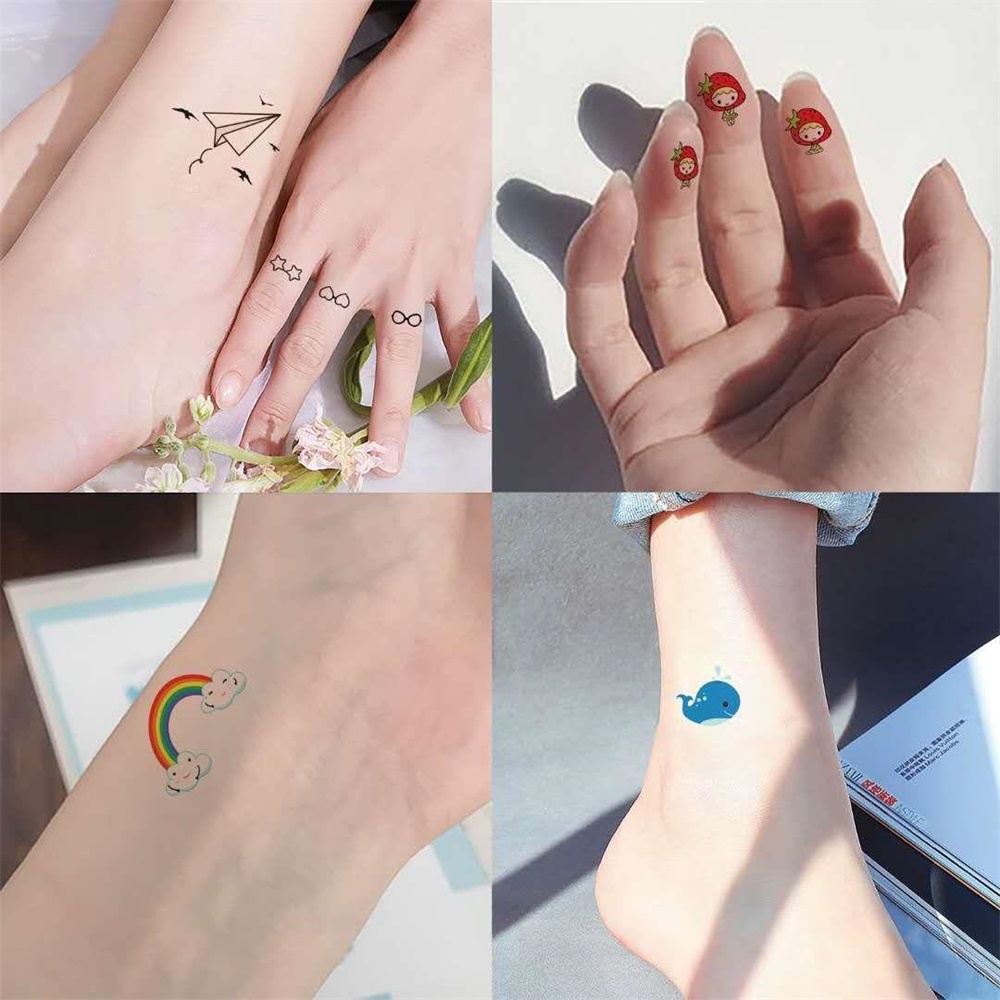 32 cái ins hình xăm dễ thương sticker cô gái ngọt ngào cánh tay xương đòn ngón tay không thấm nước hình xăm tạm thời phụ kiện