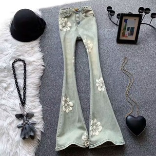 Quần jeans Nữ Lưng Cao Ống Loe Thời Trang