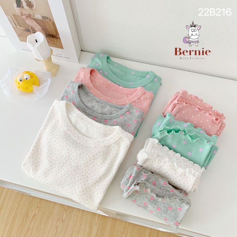 BỘ DÀI TAY CHẤM BI CHO BÉ