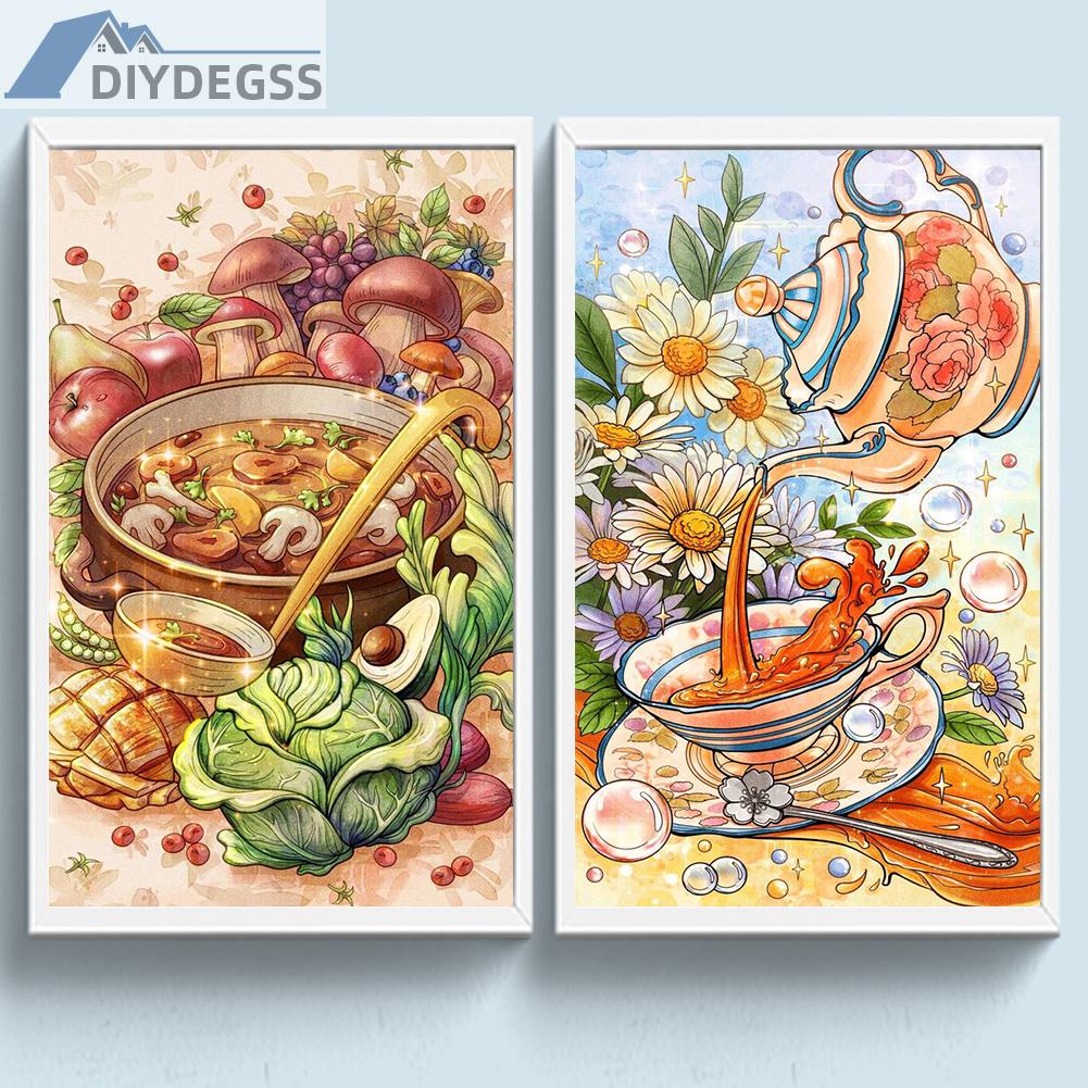 Thêu đầy đủ eco-cotton thread 11ct in food cross stitch kit 40x65cm