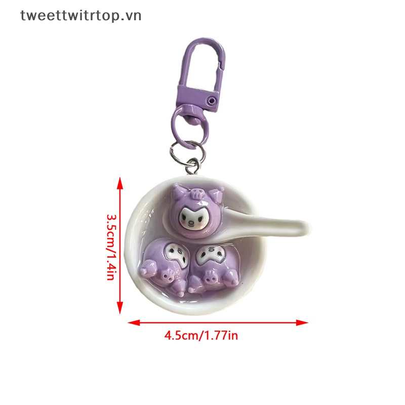 SANRIO Tri Móc Khóa Hình Bát Cơm kuromi melody pochacco cinnamoroll Dễ Thương vn