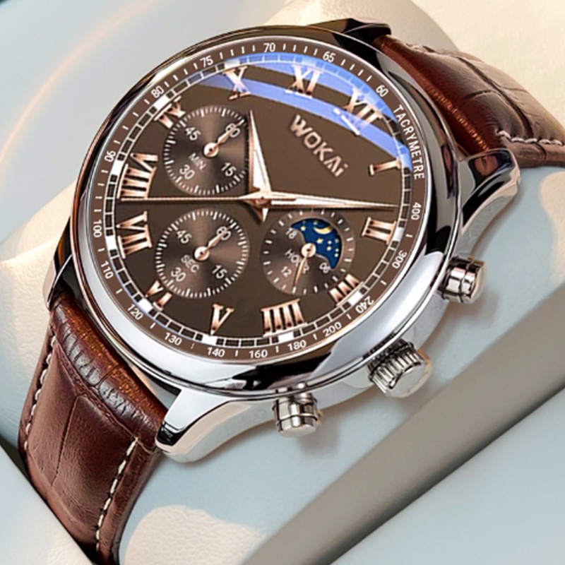 Đồng hồ nam dây da thời trang Wokai jp6