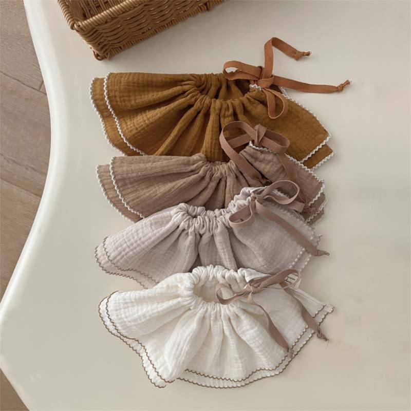 Set 2 Yếm Ăn Bằng Vải Cotton Mềm Mại Cho Bé