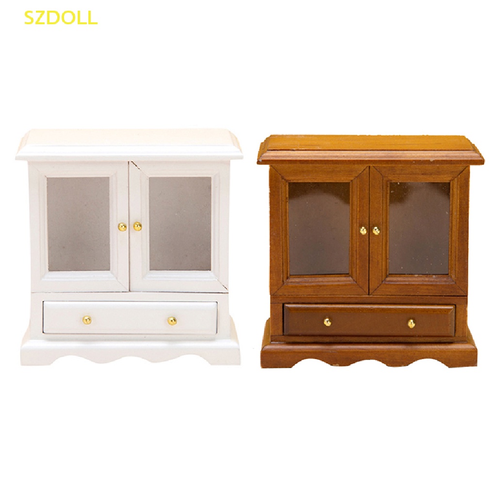 1 Mô Hình Tủ Chén Mini Trang Trí Nhà Búp Bê