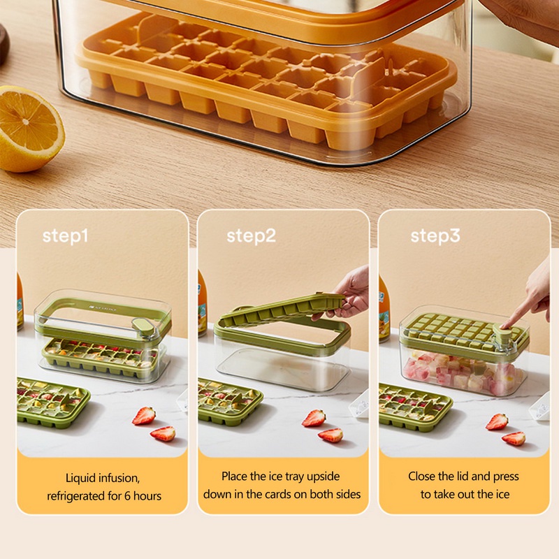 Khay Làm Đá Dạng Nhấn Tiện Dụng Cho Tủ Lạnh