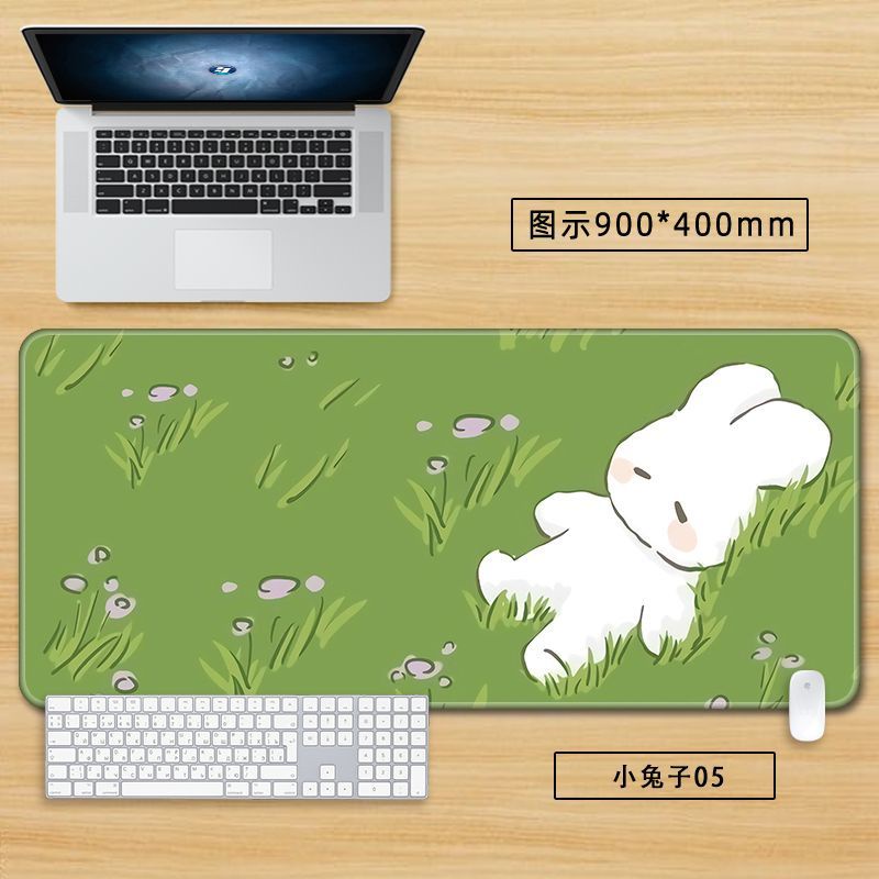 Tấm Lót Chuột Bàn Phím Máy Tính In Hình Thỏ Dễ Thương