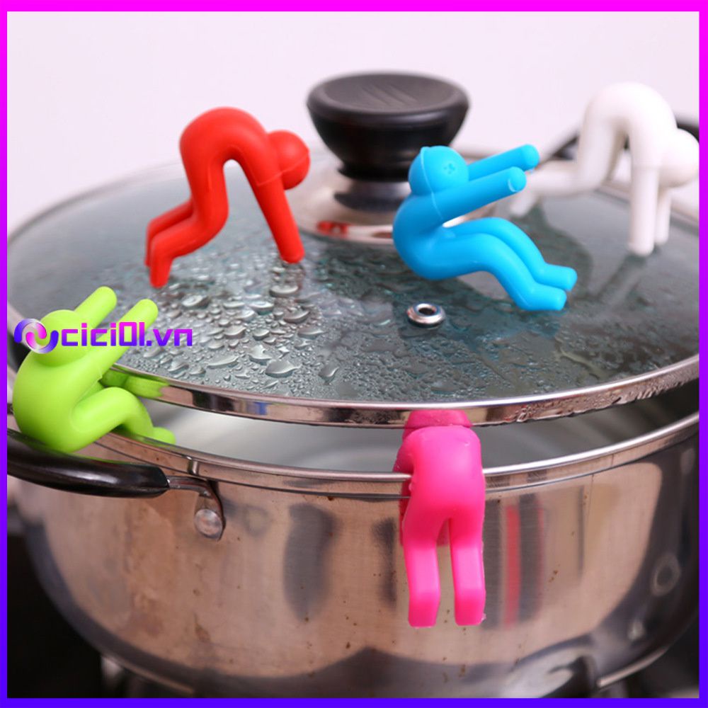 Nắp Nồi Silicon Chống Tràn Cho Người Đàn Ông Nhỏ Nâng Thang Máy Điện Thoại Di Động Đũa Thìa Hỗ Trợ Nồi Súp Thiết Bị Chống Tràn | Cici01