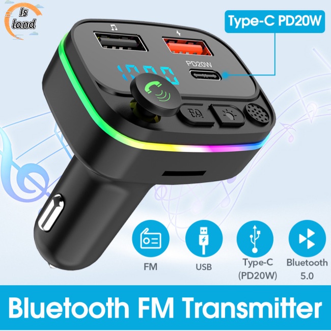 Máy Nghe Nhạc Mp3 Hai Cổng Usb Sạc Nhanh Pd20w B2 Led Kết Nối Bluetooth Cho Xe Hơi