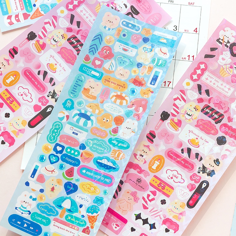 Bộ 2 Sticker Dán Trang Trí Sổ Tay Hình Câu Nói Vui Nhộn