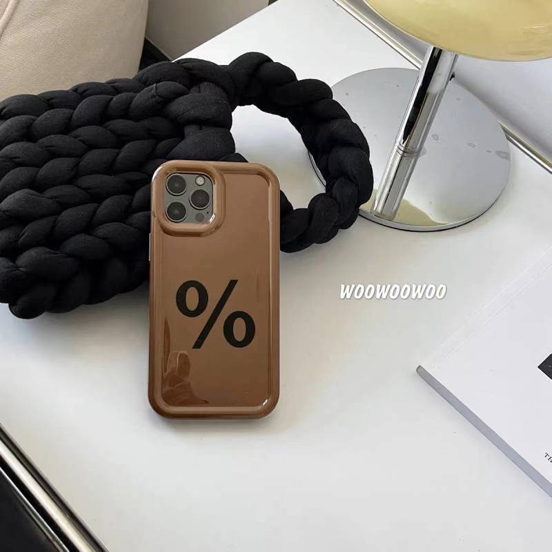 Japanese and Korean Ins Style Brown Letters for Iphone14promax Apple 13 Phone Case 12 New 11/XR Soft WCBR