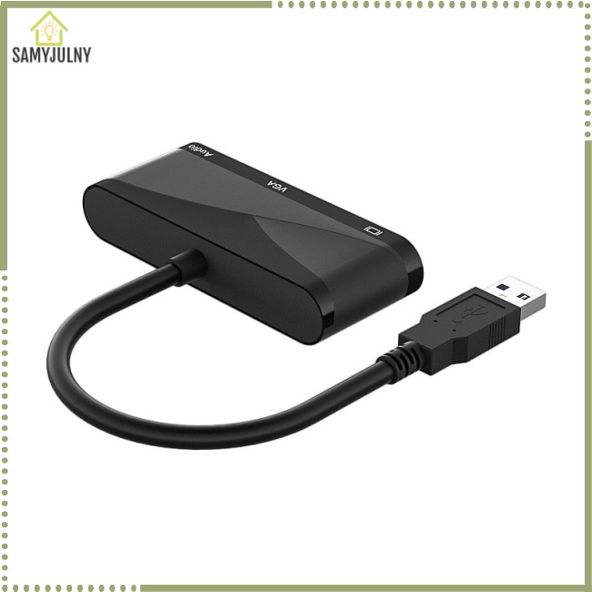 Bộ Chuyển Đổi Hub Usb 3.0 Sang Hd 3 Trong 1 Vga 1080p Hd Tương Thích Với Windows7 / 8 / 10 / 11 / Os