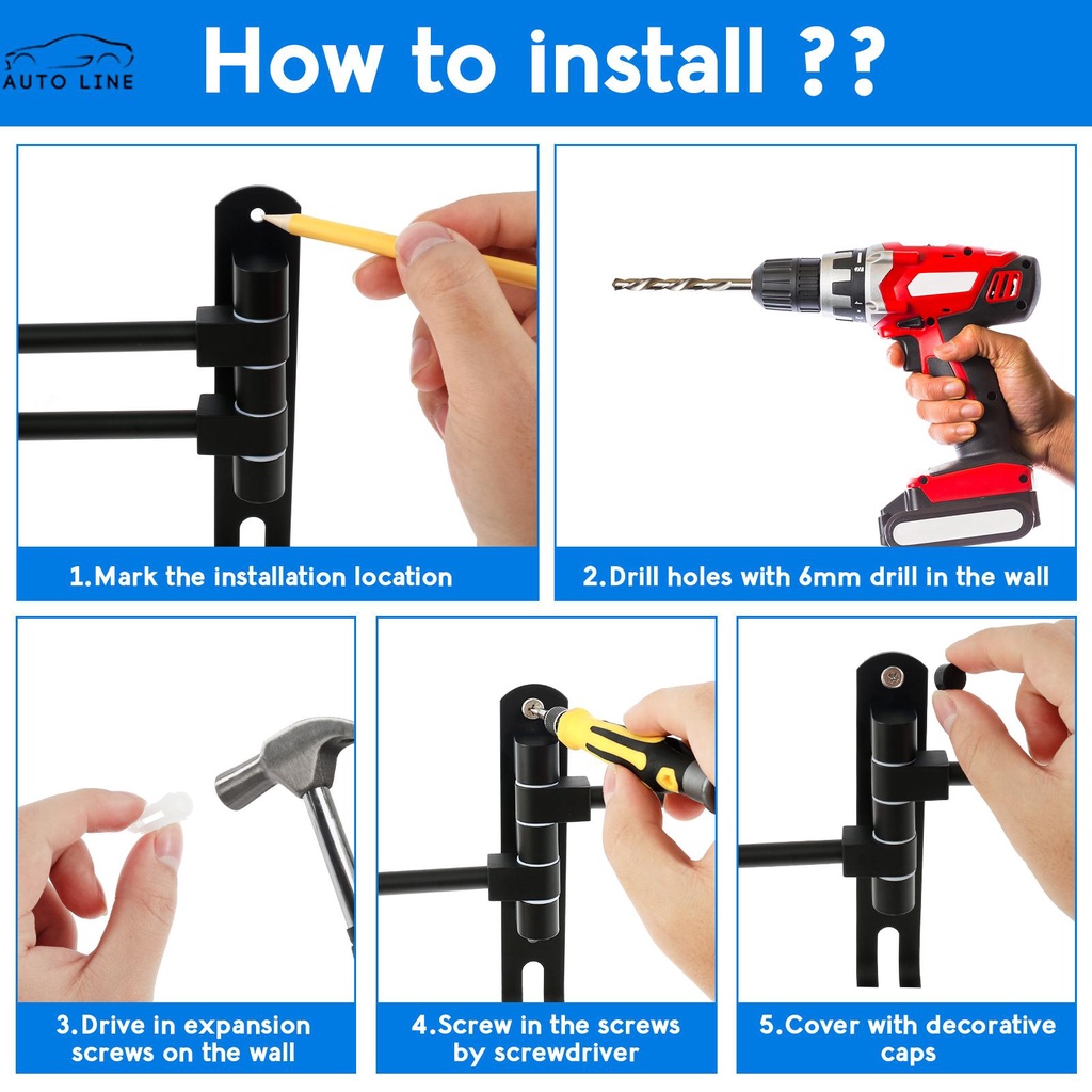Giá Đỡ Mũ Bảo Hiểm Xe Máy Gắn Tường 180 Độ° Móc Treo Mũ Bảo Hiểm Dạng Đứng Bằng Kim Loại SHOPCYC1145