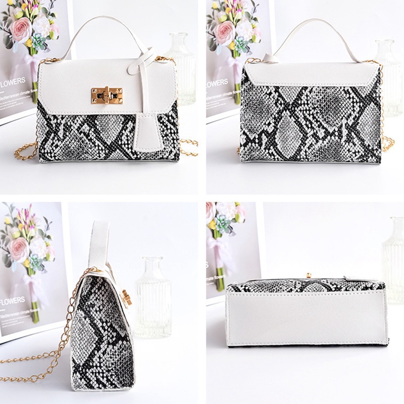 Túi Da Pu Đeo Chéo In Họa Tiết Da Rắn Sang Trọng Thanh Lịch Dành Cho Nữ