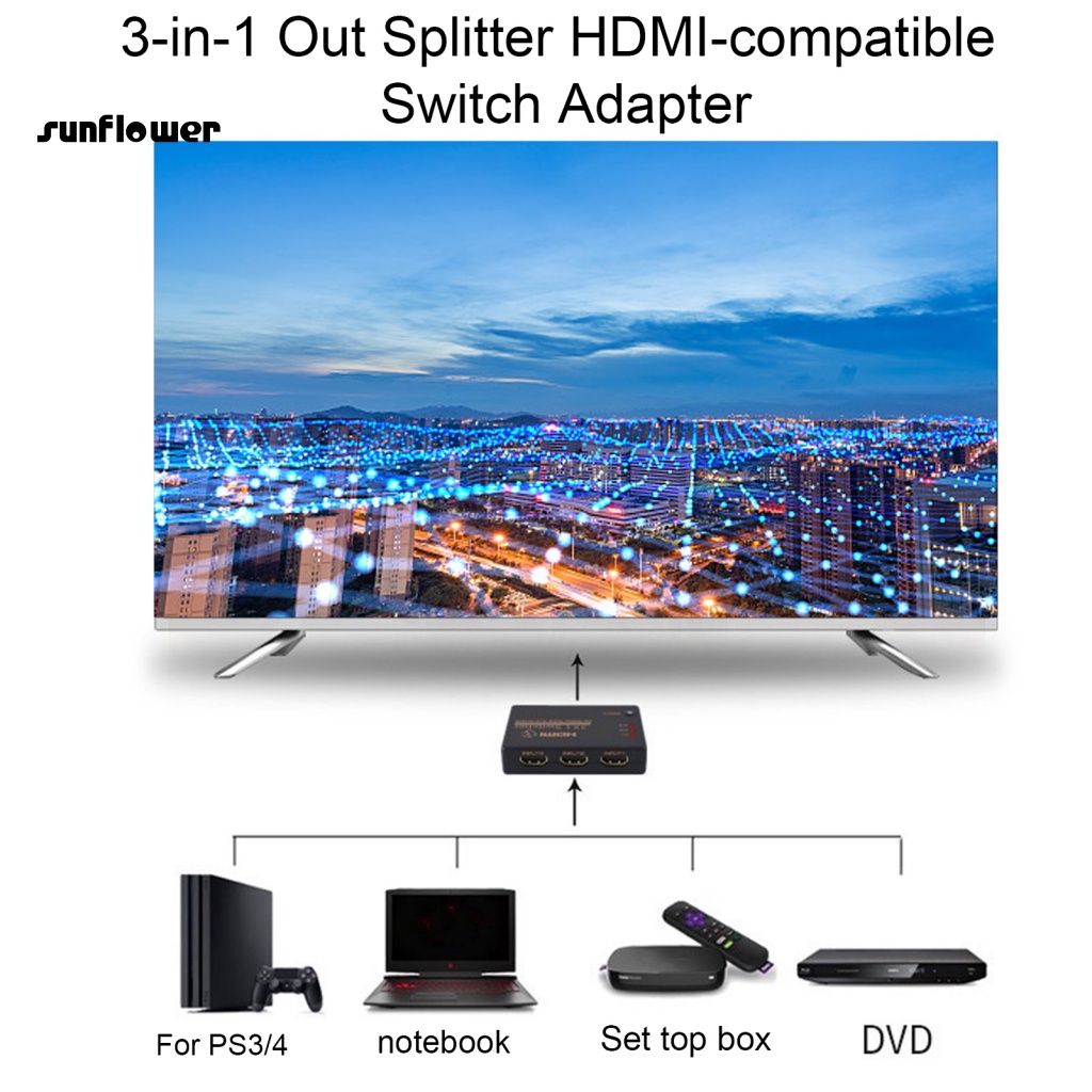 Bộ Chia Chuyển Đổi Video HDMI 3 Trong 1 Chất Lượng Cao