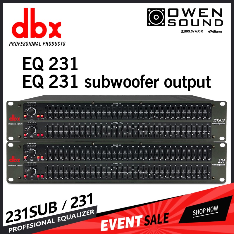 DBX 231 / 231sub Với giao diện đầu ra loa siêu trầmBộ Lọc Tiếng Equalizer Cao Cấp Trang Bị 31 Band Cho 31 Tần Số,Chức