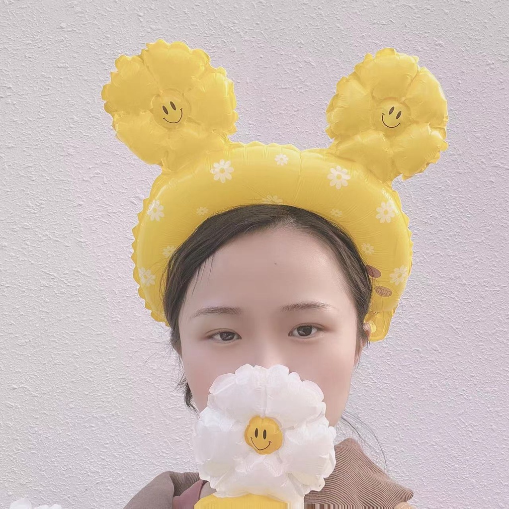 Băng Đô Cài Tóc Hình Bông Hoa Cúc Hoạt Hình Dễ Thương Cho Bé