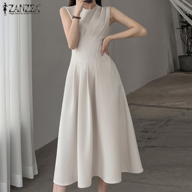 Đầm dài ZANZEA không tay phong cách cổ điển sang trọng dành cho nữ