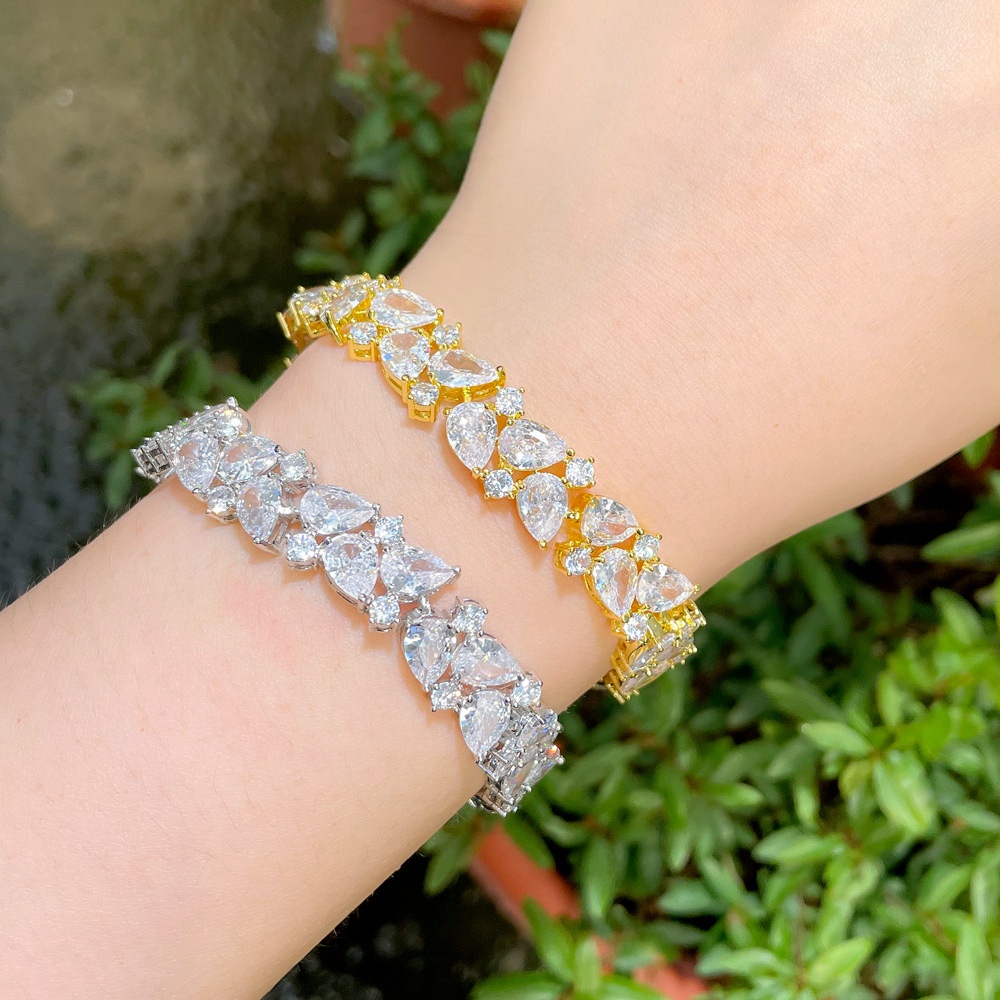 Vòng Tay Đính Đá Zircon Dễ Phối Đồ Thời Trang Cho Nữ
