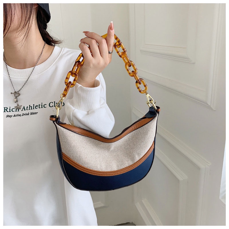 MISCHA Túi Đeo Chéo Dây Xích acrylic Màu Tương Phản Thời Trang Hàn Quốc Cho Nữ