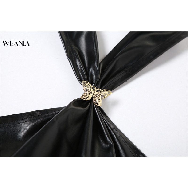 Áo Tank Top Da PU Hở Lưng Gợi Cảm Cho Nữ