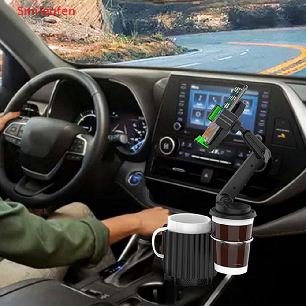 [Smileofen] Giá Đỡ Điện Thoại Trên Ô Tô Đa Phương Tiện Có Cốc Uống Nước Mới