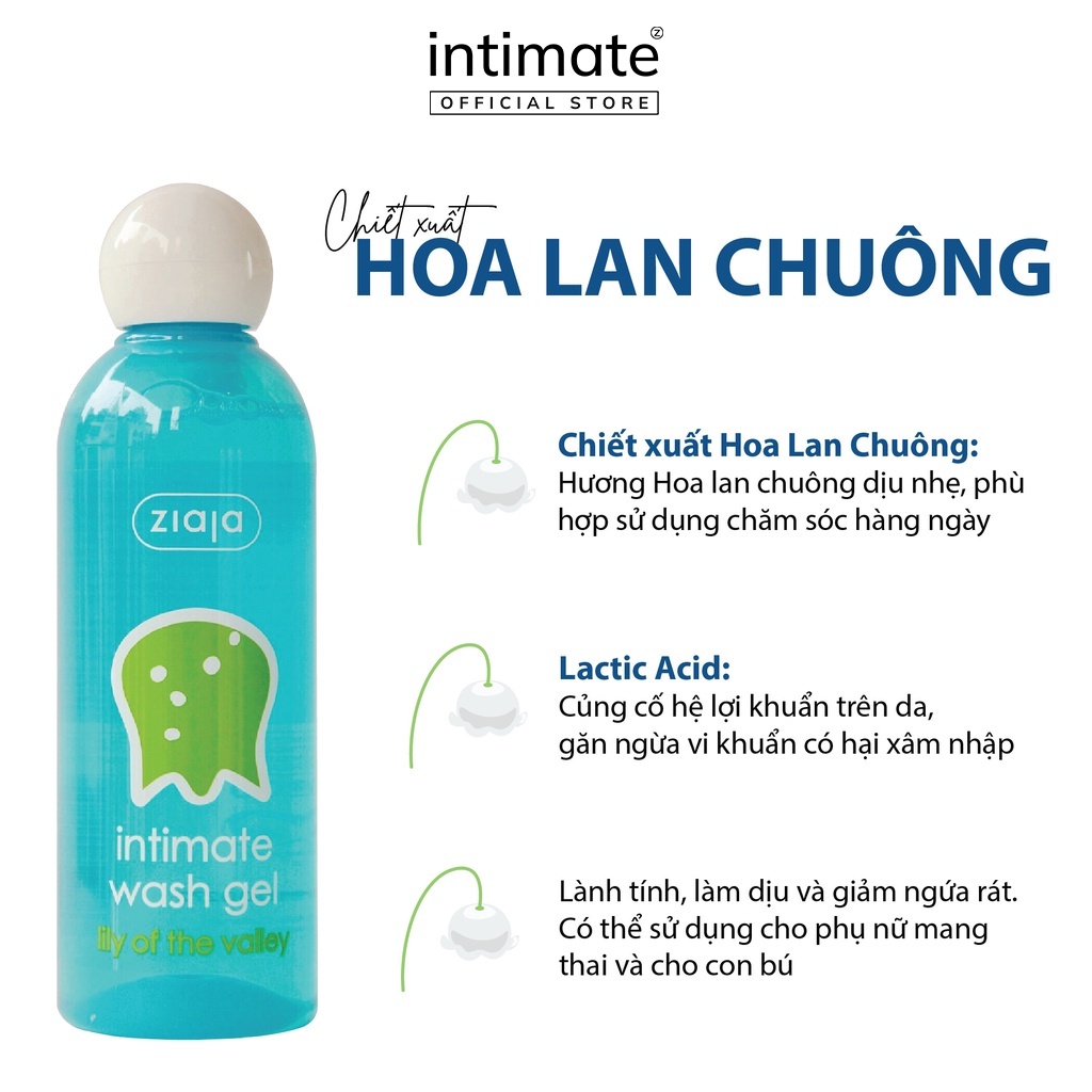 Dung Dịch Vệ Sinh Phụ Nữ Intimate Hoa Lan Chuông ZIAJA Mùi Thơm Dịu Nhẹ Giúp Làm Sạch, Khử Mùi Hôi 200ml