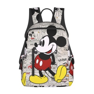 Ba lô đi học / du lịch vải canvas in hình chuột mickey dễ thương kiểu nhật hàn