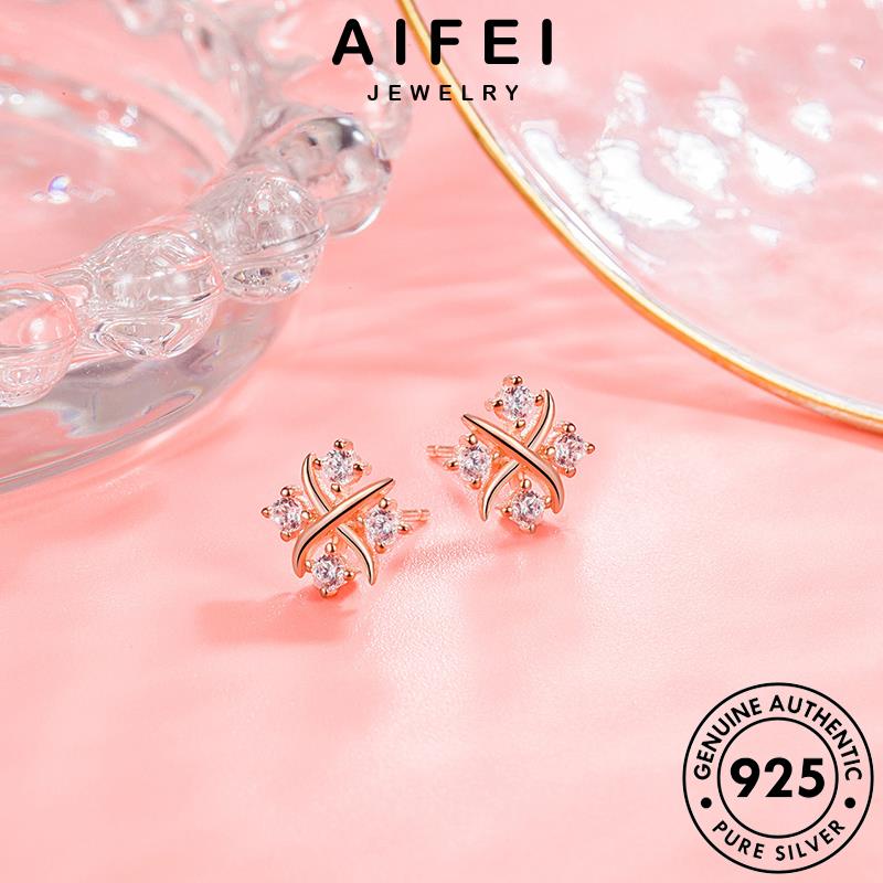 AIFEI JEWELRY xỏ thật Thời trang vàng tai khuyên cương tròn thời moissanite nữ bạc phụ kiện hàn bản quốc kim tua bông tính vuông 925 cá nguyên sức vành E178