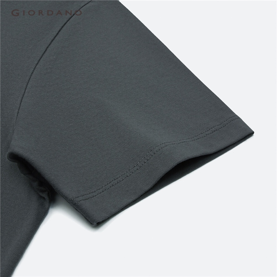 Giordano áo thun nữ cotton 100% cổ tròn tay ngắn thêu hình con mèo dệt kim 13323405