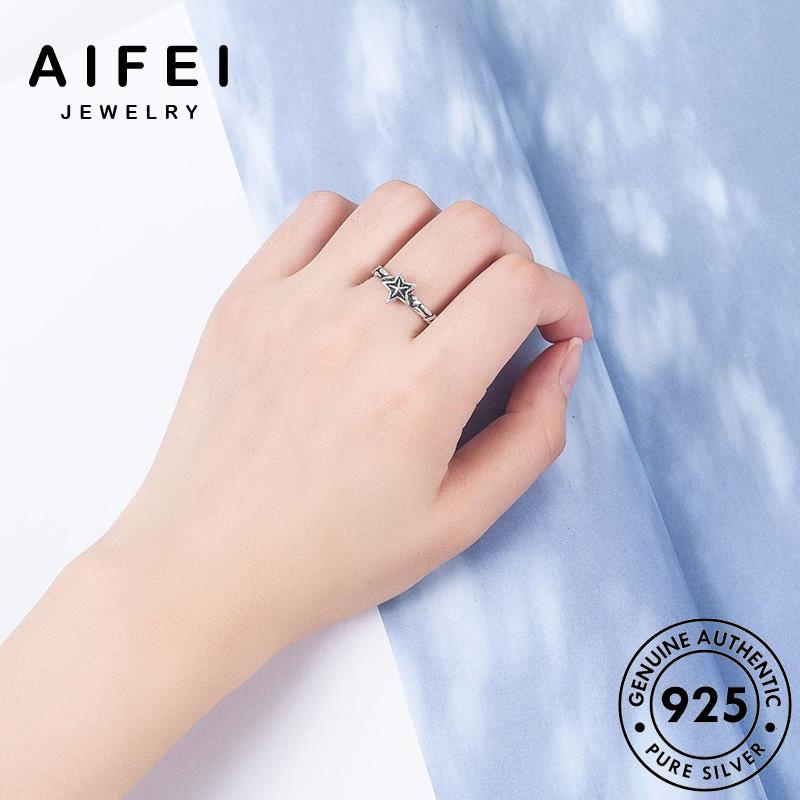 AIFEI JEWELRY kiện hàn thời 925 bản quốc nguyên điển sức ngôi bạc trang nữ phụ cổ thật nhẫn sao R209