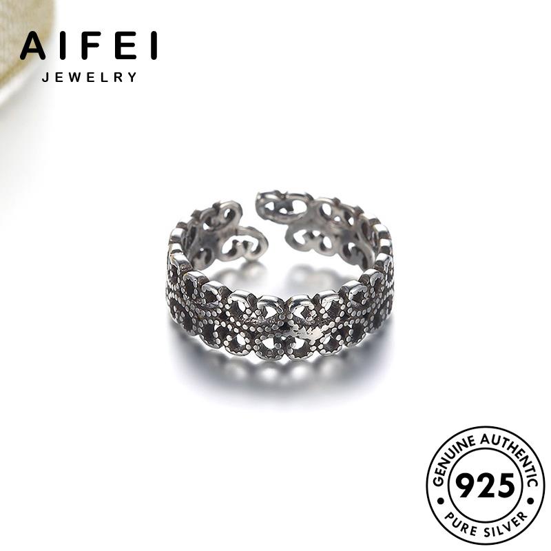 AIFEI JEWELRY thật bạc kiện nữ 925 thời điển bản nhẫn hình mô phụ trang sức quốc cổ hàn nguyên R267