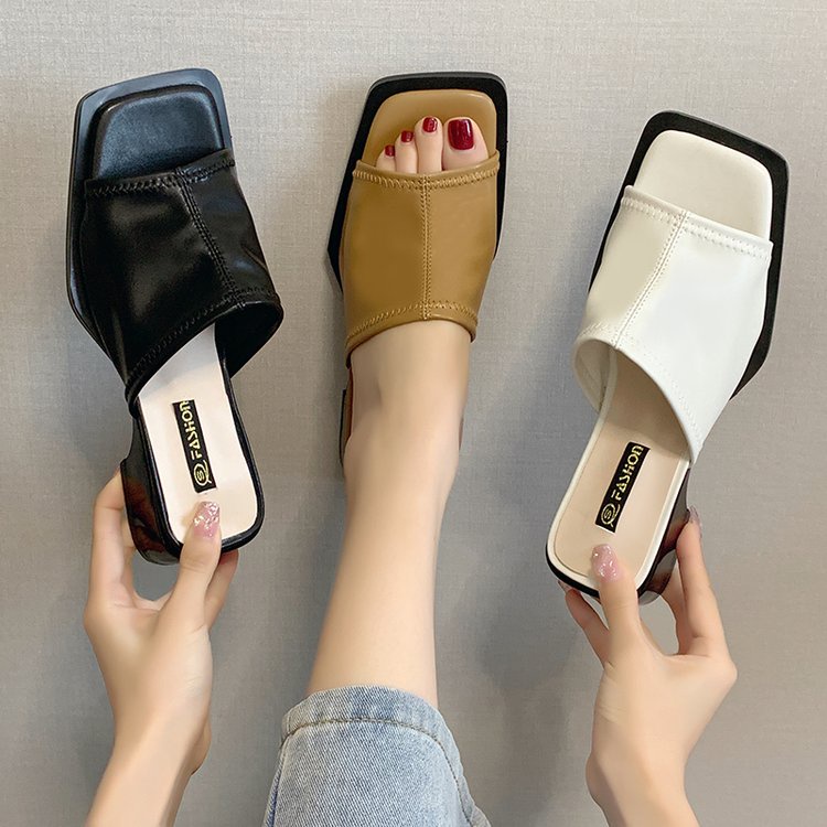 Dép Cao Su Mũi Vuông Gót Thấp Đơn Giản Thoải Mái Mùa Hè Phiên Bản Hàn Quốc Mới Chất Lượng Cao Cho Nữ