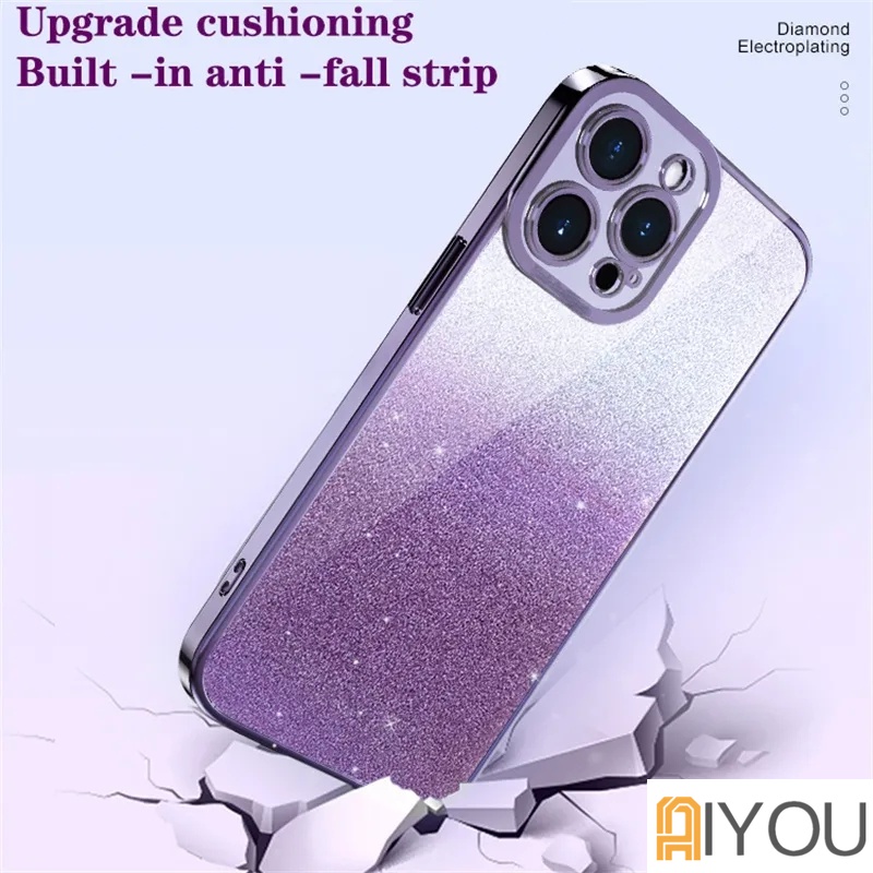 Ốp Điện Thoại Vuông Mạ Kim Tuyến Sang Trọng Cho iPhone 14 13 Pro Max 11 12 XR X XS Max 7 8 Plus SE 2022