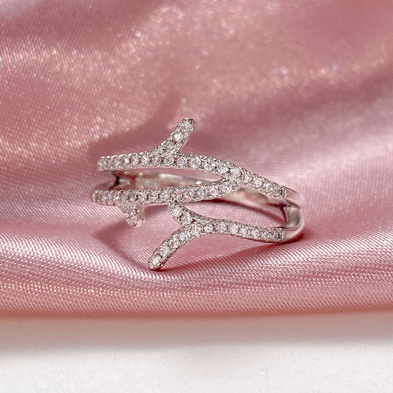 Nhẫn Hình Cành Cây Đính Đá Thời Trang Cho Nữ