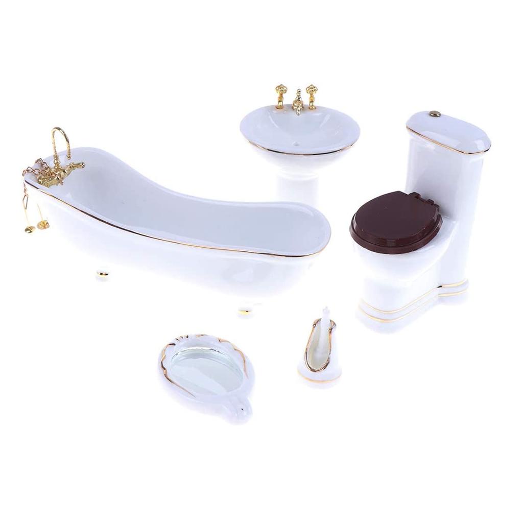 1 Bộ Mô Hình Nhà Vệ Sinh Mini Dùng Trang Trí DIY