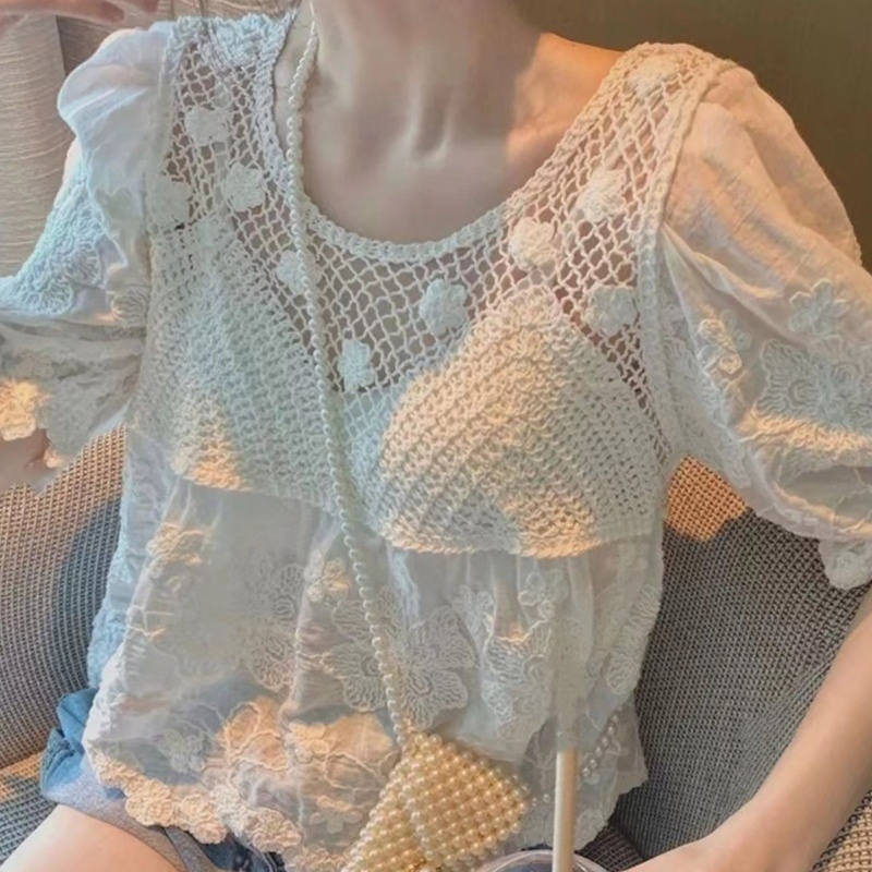 Áo Sơ Mi Tay Phồng Màu Trơn Thời Trang Dành Cho Nữ