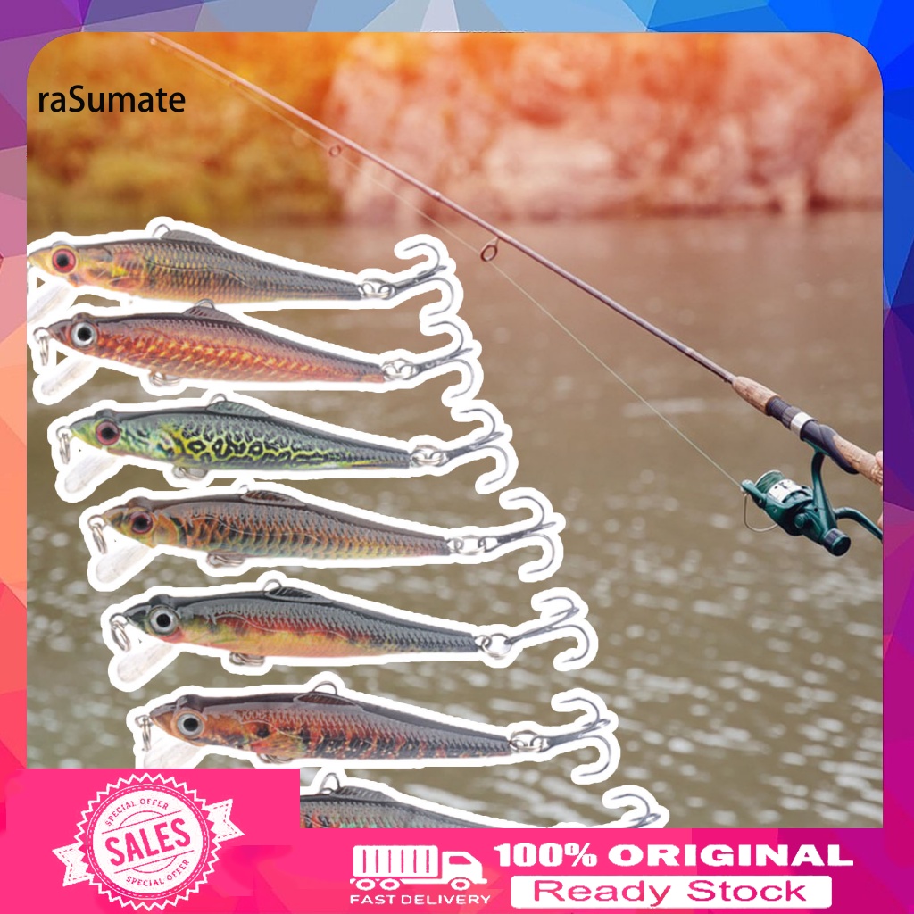 < Rasumate > Mồi Câu Cá Giả Cứng Màu Sắc Tươi Sáng Chống Thoát Hiểm Bằng Thép Không Gỉ