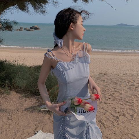 [Đầm Hai Dây] F &amp; X Đầm Hai Dây Dáng Ngắn Ôm Nhẹ Nhàng Quyến Rũ Phong Cách Mới Mùa Hè Dành Cho Nữ Sinh
