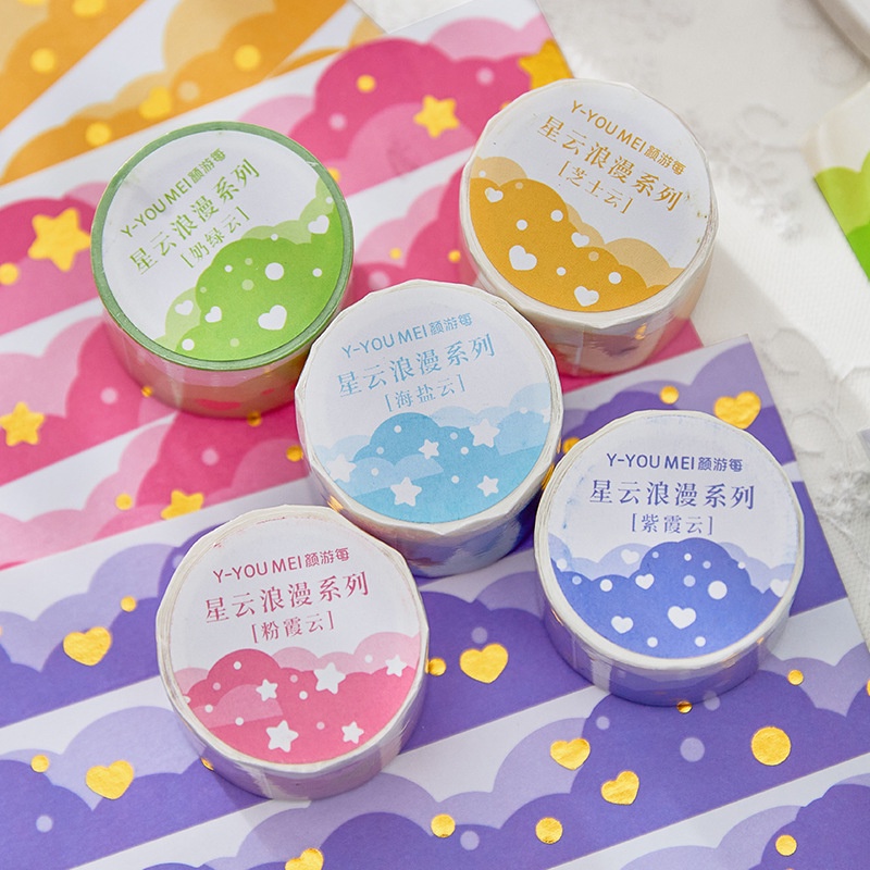 Cuộn Băng Keo Washi Họa Tiết Dễ Thương Trang Trí Sổ Tay