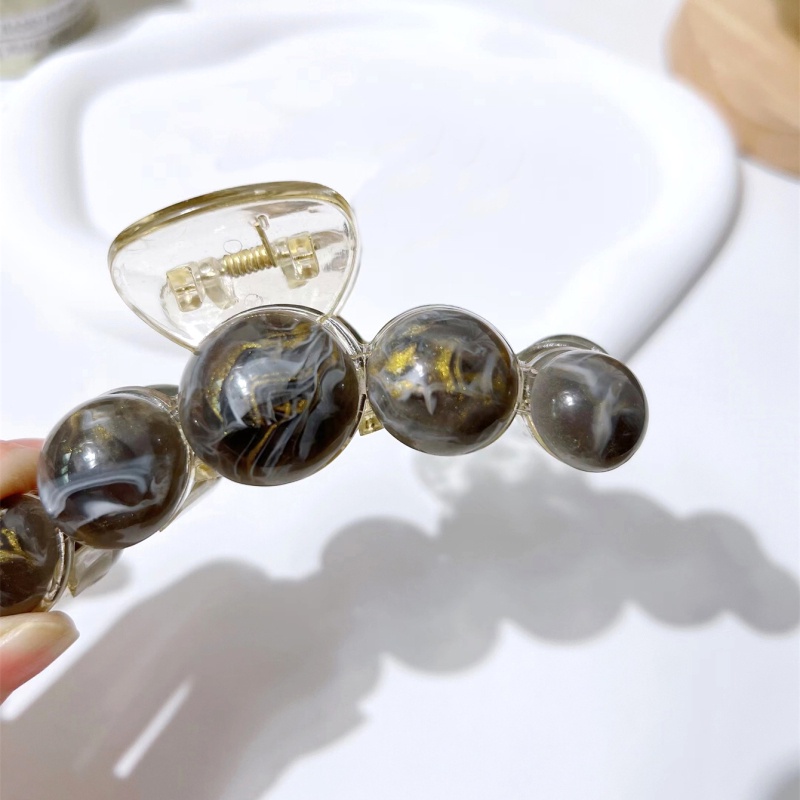 Kẹp Tóc Hình Tròn Lớn Đính Bóng Lông Phong Cách Hàn Quốc Thanh Lịch Cho Nữ