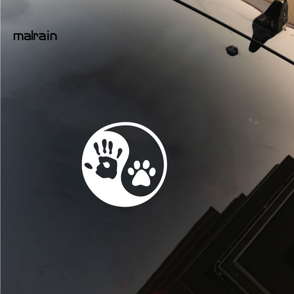 Đề Can Dán Trang Trí Cửa Sổ Xe Hơi Hình Dấu Chân Chó / Bàn Tay Người Phản Quang