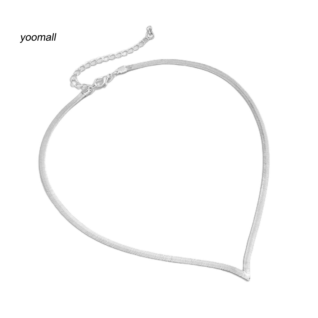 Vòng Cổ Choker Dây Xích Hình Chữ V Phẳng Trọng Lượng Nhẹ Phong Cách Hip Hop Làm Quà Tặng Trang Sức Cho Bạn Gái YO