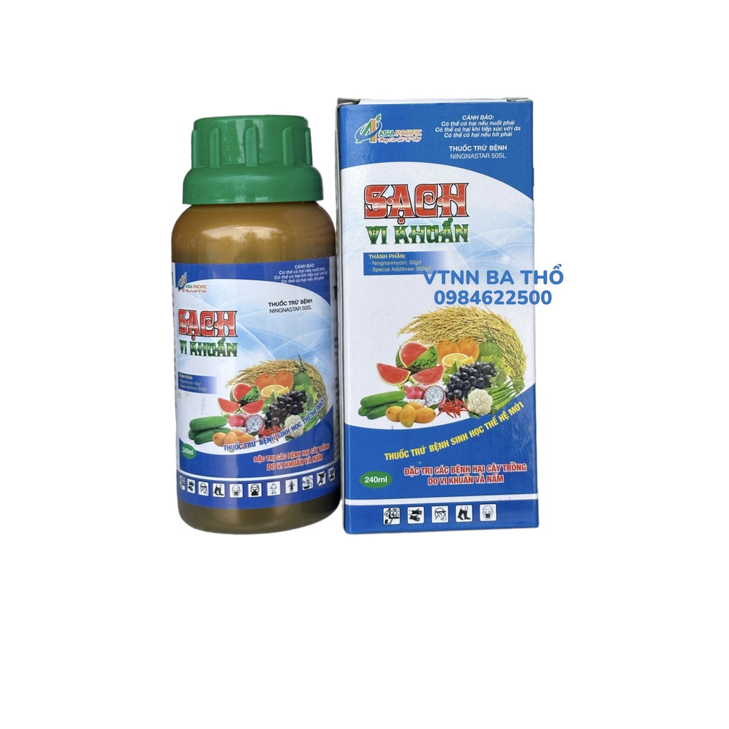 Thuốc Trừ Bệnh, Vi Khuẩn Ningnastar 50SL (Sạch Vi Khuẩn) 240ml (chai)