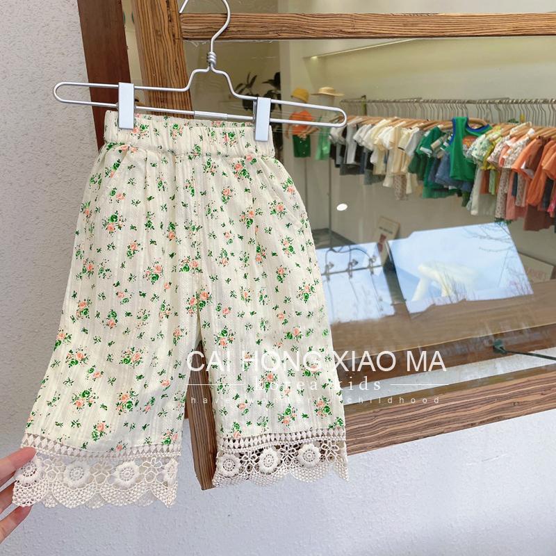 Quần Dài Chống Muỗi Dáng Rộng Thoải Mái Họa Tiết Hoa Thời Trang Mùa Hè Cho Bé Gái